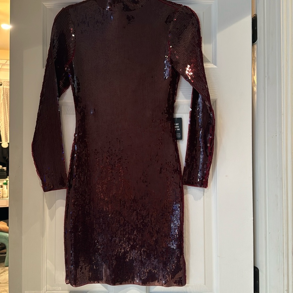 🔥NWT express sequence cranberry color dress